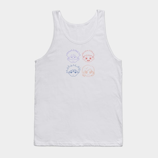 Cute gojo, yuji, megumi, nobara team Tank Top by HanaAisy